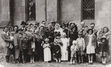 Click for a larger image of Iris Hiscock's wedding, May 1945, Cann